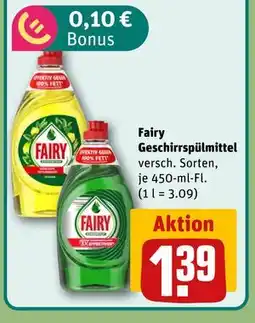 REWE DE Fairy Geschirrspülmittel, EUR 1.39 tilbud
