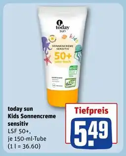REWE DE today sun Kids Sonnencreme sensitiv, EUR 5.49 tilbud