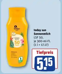 REWE DE today sun Sonnenmilch, EUR 5.15 tilbud