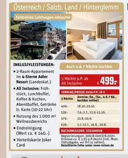 REWE DE Österreich / Salzb. Land / Hinterglemm, EUR 499 tilbud