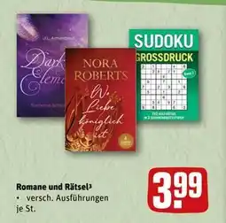 REWE DE Romane und Rätsel³, EUR 3.99 tilbud