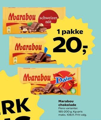 Kvickly Marabou chokolade tilbud
