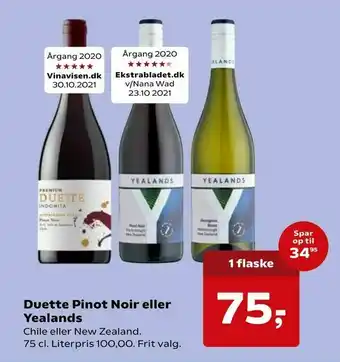 Duette Pinot Noir eller Yealands