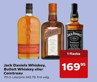 Kvickly Jack Daniels Whiskey, Bulleit Whiskey eller Cointreau tilbud