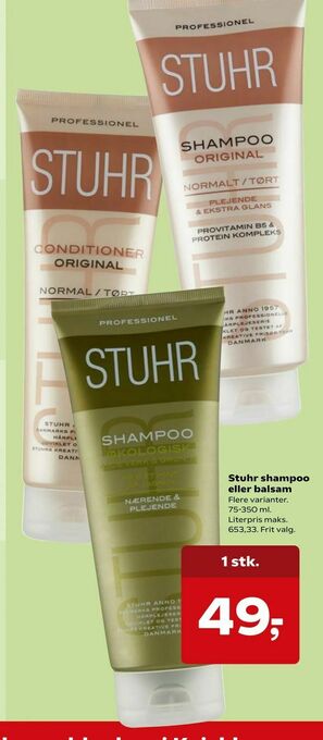 Kvickly Stuhr shampoo eller balsam tilbud