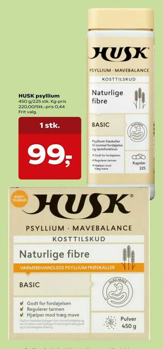 Kvickly HUSK psyllium tilbud