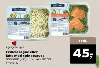 SuperBrugsen Fiskelasagne eller laks med spinatsauce tilbud
