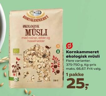 SuperBrugsen Kornkammeret økologisk müsli tilbud