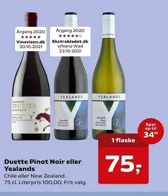 SuperBrugsen Duette Pinot Noir eller Yealands tilbud