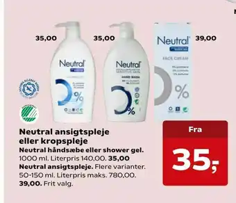 SuperBrugsen Neutral ansigtspleje eller kropspleje tilbud