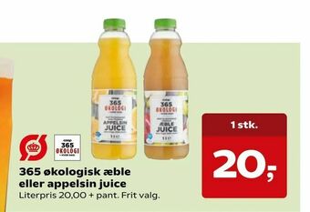 SuperBrugsen 365 økologisk æble eller appelsin juice tilbud