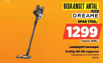 Ledningsfri støvsuger Kraftig 150 AW sugeevne