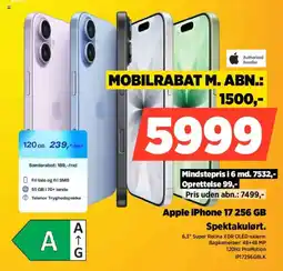 Power Apple iPhone 17 256 GB Spektakulørt. tilbud