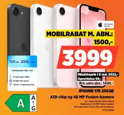 Power IPHONE 17E 256GB A19-chip og 48 MP Fusion-kamera tilbud