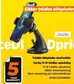Power Trådløs biloplader med holder Hurtig 15 W trådløs opladning tilbud