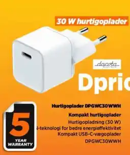 Power Hurtigoplader DPGWC30WWH Kompakt hurtigoplader tilbud