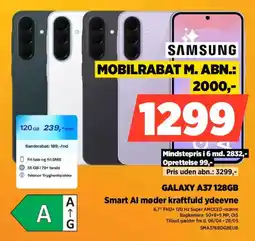 Power GALAXY A37 128GB Smart Al møder kraftfuld ydeevne 6,7" FHD+ 120 Hz Super AMOLED-skærm tilbud