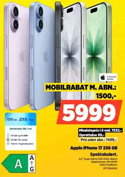 Power Apple iPhone 17 256 GB Spektakulørt. tilbud