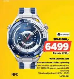 Power Watch Ultimate 2 LTE 867 mAh batteri med trådløs opladning tilbud