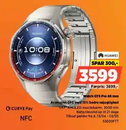 Power Huawei watch gt6 pro 46 mm avanceret gps med 15% bedre nøjagtighed tilbud