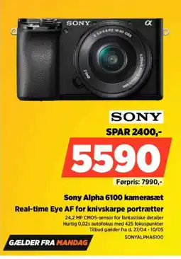 Power SONY Sony Alpha 6100 kamerasæt Real-time Eye AF for knivskarpe portrætter tilbud