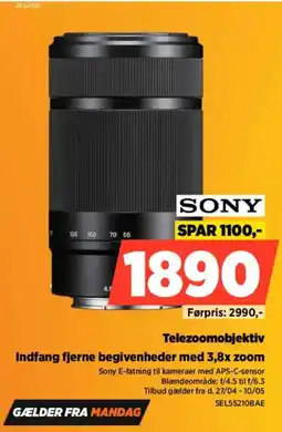 Power SONY Telezoomobjektiv Indfang fjerne begivenheder med 3,8x zoom tilbud