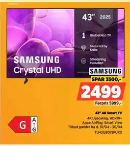 Power SAMSUNG 43" 4K Smart TV tilbud