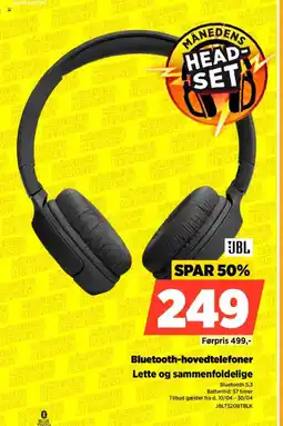 Power Bluetooth-hovedtelefoner Lette og sammenfoldelige tilbud