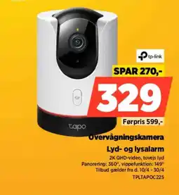 Power Tp-link overvågningskamera lyd- og lysalarm tilbud