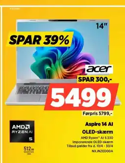 Power Acer aspire 14 al oled-skærm tilbud