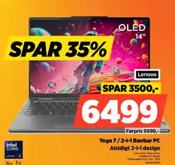 Power Lenovo Yoga 7/2-i-1 bærbar pc alsidigt 2-i-1 design tilbud