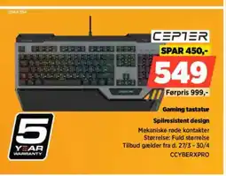 Power Cepter gaming tastatur spilresistent design tilbud