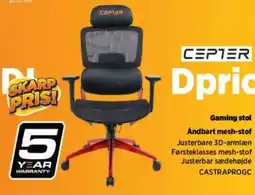 Power Gaming stol Åndbart mesh-stof tilbud