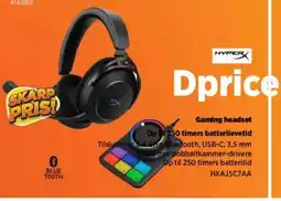 Power Gaming headset 250 timers batterilevetid tilbud