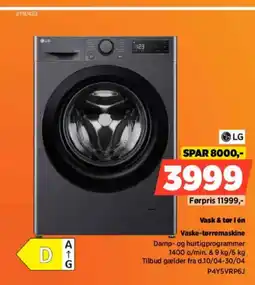 Power Vask & tor i én Vaske-tørremaskine tilbud