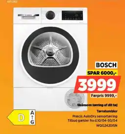 Power BOSCH Skånsom tørring af dit tøj Tørretumbler tilbud