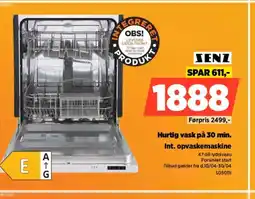 Power Hurtig vask på 30 min. Int. opvaskemaskine tilbud