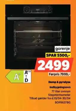Power Damp & pyrolyse Indbygningsovn tilbud