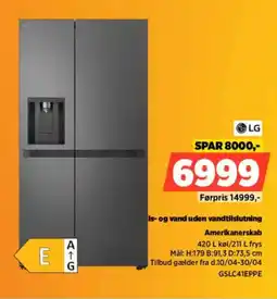 Power LG Is- og vand uden vandtilslutning Amerikanerskab tilbud