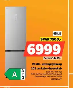Power LG 29 dB - utrolig lydsvag 203 cm køle-/fryseskab tilbud