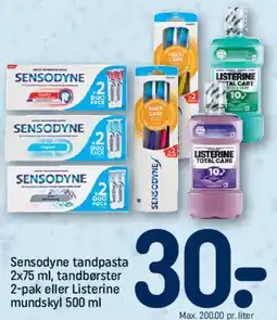 REMA 1000 Sensodyne tandpasta / tandbørster eller Listerine mundskyl tilbud
