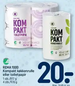 REMA 1000 REMA1000 Kompakt køkkenrulle / toiletpapir tilbud