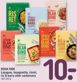 REMA 1000 Lasagne, lasagnette, risret, ris & karry eller carbonara tilbud