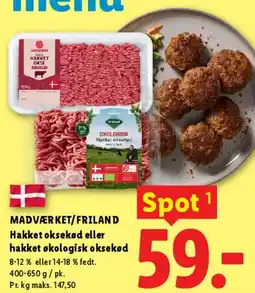 Lidl Hakket oksekød eller hakket økologisk oksekød tilbud