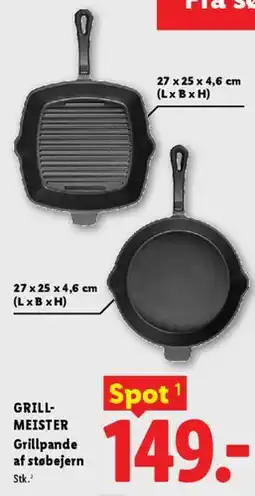 Lidl GRILL-MEISTER Grillpande af støbejern tilbud