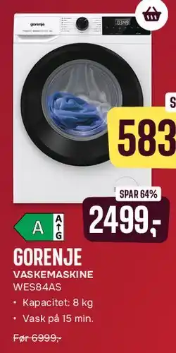 Skousen Gorenje vaskemaskine tilbud
