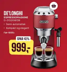 Skousen DE'LONGHI ESPRESSOMASKINE D-0123106139 tilbud