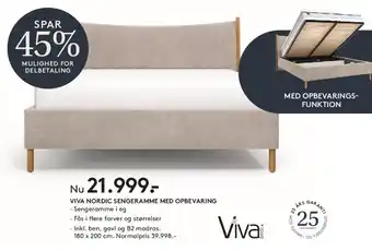 Viva Nordic Sengeramme med Opbevaring