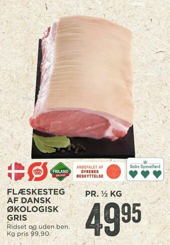 MENY Flæskesteg af dansk økologisk gris tilbud