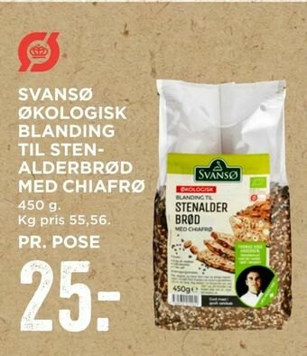 MENY Svansø økologisk blanding til stenalderbrød med chiafrø tilbud